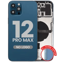Baksida med smådelar för iPhone 12 Pro Max (EU / Global version) (Eftermarknad Plus) (Stillahavsblå) blå
