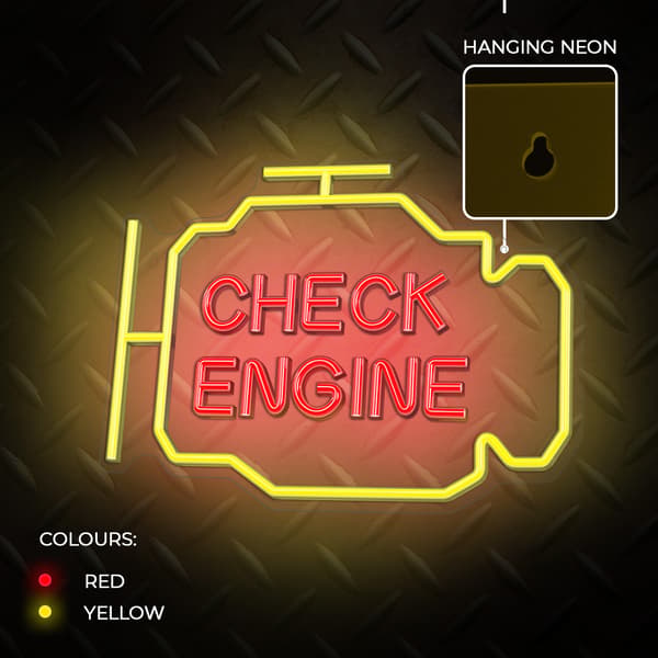 Neon PLEXI LED CHECK ENGINE gul röd NNE21 Neolia