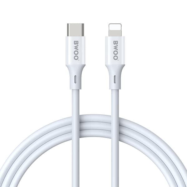 BWOO-kabel USB-C - Lightning 2m 27W ABS + TPE vit