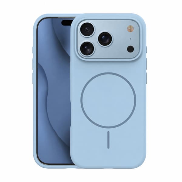 Silikon tunt Mag-skal för iPhone 17 Pro Max / 18 Pro Max ljusblå