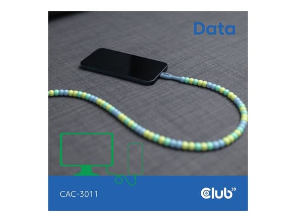 Club 3D USB Type-C kabel 2m Blå