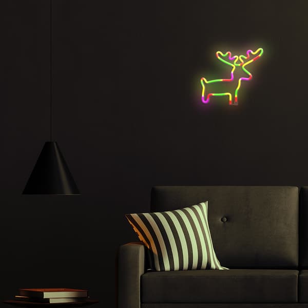 Neon LED-ljus ÄLG flerfärgad Fladdermus + USB FLNE12 Forever Light