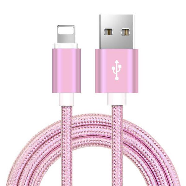hög kvalitet 2 m iphone kabel rosa Pink