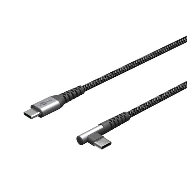 Goobay USB-C 90° vinklet kabel 1 m Sölv