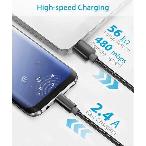 3 st hög kvalitet 2 m  usb-c rosa Rosa