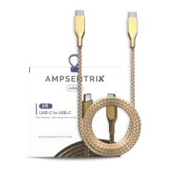 USB Typ C till USB Typ C-kabel (1 m / 3 fot) (AmpSentrix Infinity) (Guld) guld