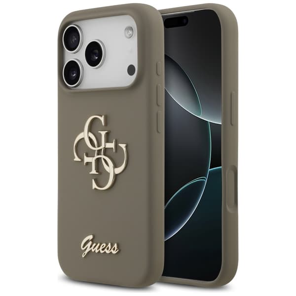 Guess Silikon Big 4G Script-fodral till iPhone 17 Pro brun