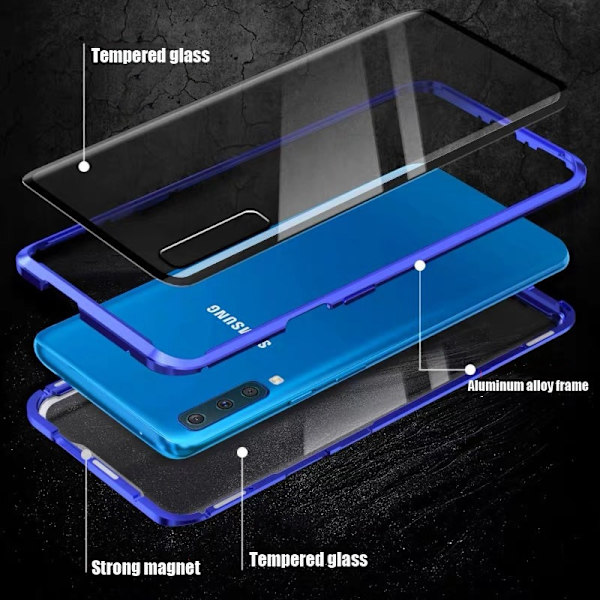 Dubbelsidigt glas magnetisk metall för Samsung Note 10 svart