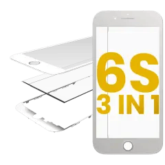 3 i 1 (Frontglas + Ram + OCA förmonterat) för iPhone 6S (vit) (2-pack) vit