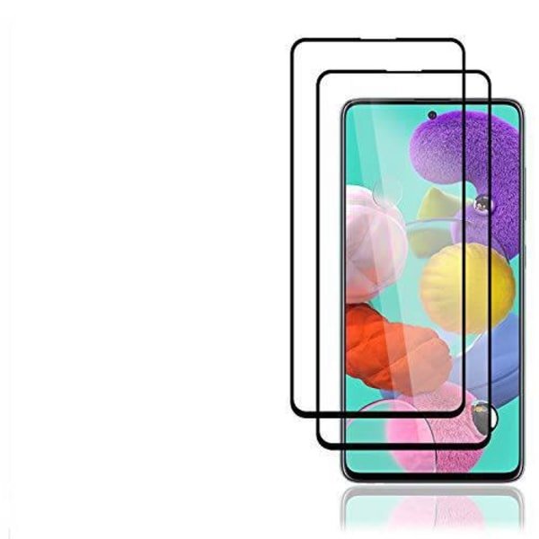 2 st hög  kvalitet  heltäckande skärmskydd för Samsung A51 Transparent