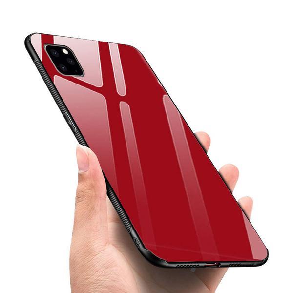 Glass  fodral för iphone 12 pro max  röd Red