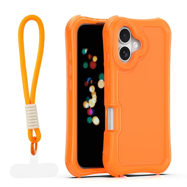 Safepop skal med rem för iPhone 16 orange