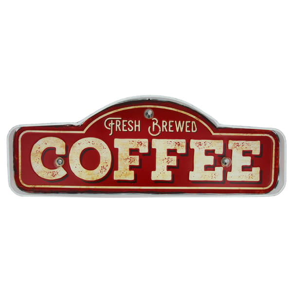 RETRO Metallskylt LED Fresh Brewed Coffee Forever Light