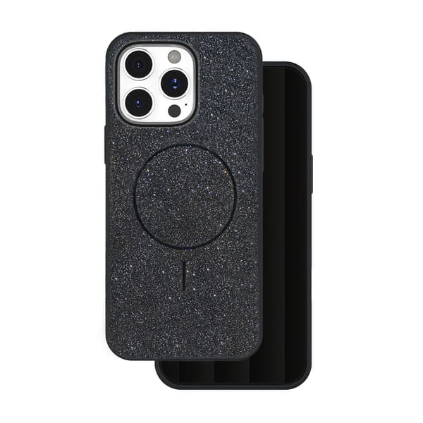 Glitter Thin Mag-skal för iPhone 16 Pro 6,3\" svart