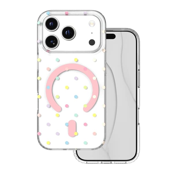Bubble Dots Mag-skal för iPhone 17 Pro 6,3\" / 18 Pro 6,3\" vit