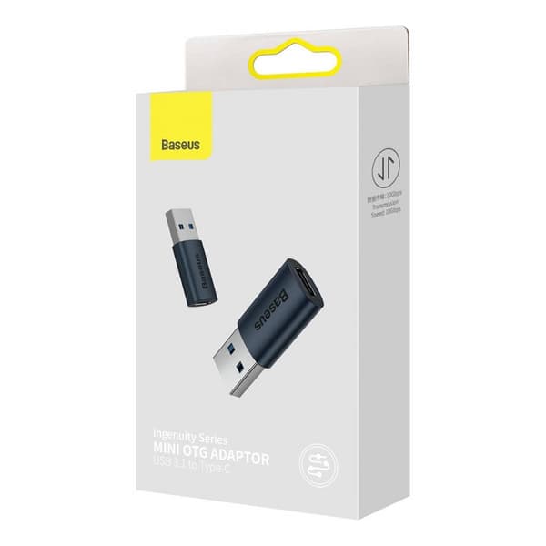 Baseus adapter Ingenuity USB-A 3.1 till USB-C blå OTG blå