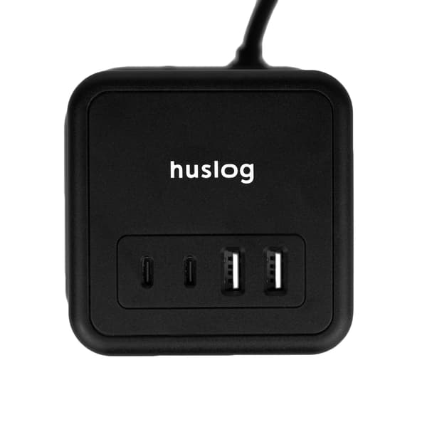 Huslog Vertikal Förlängningssladd med USB