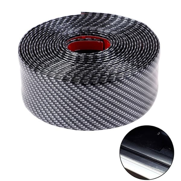 3m 3D kolfiber gummi skydd dörrlista|svart svart