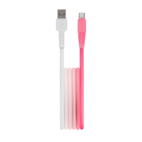 Setty kabel USB - USB-C 1,5 m 3A KGA-C-1 5320 vit-rosa gradient rosa