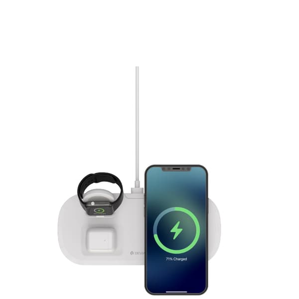 Devia trådlös laddare 3in1 Smart 15W vit vit