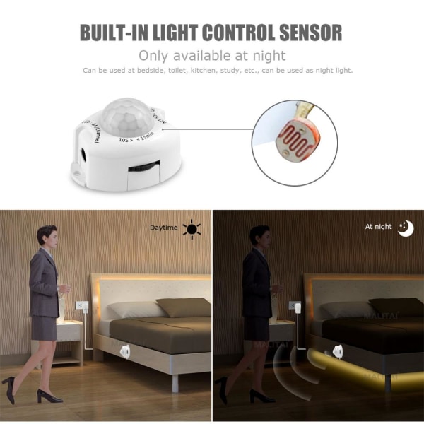 LED Strip rörelsesensor LED nattlampa IR kroppsrörelse