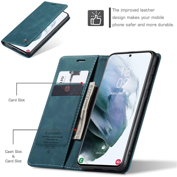 CaseMe 013 för Samsung Galaxy S21 Plånboksfodral|mörkbrun (kopia)
