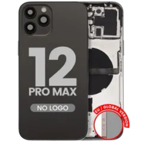Baksida med smådelar för iPhone 12 Pro Max (EU / Global version) (Eftermarknad Plus) (Grafit)