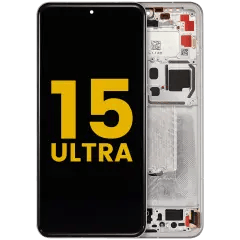 OLED-enhet med ram för Xiaomi 15 Ultra (renoverad) (vit) vit