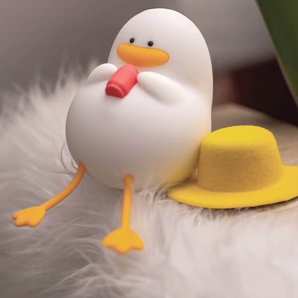 LED Night Light Duck for Children's Room - Forever Light, Silicone, Soft