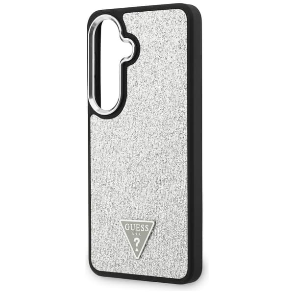 Guess fodral Fixed Glitter Triangle MagSafe för Samsung Galaxy S26 silver