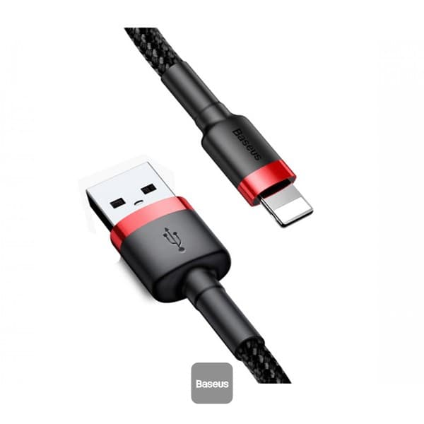 Baseus Cafule Lightning-kabel 1m svart röd