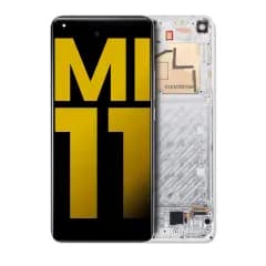 OLED-enhet med ram för Xiaomi Mi 11 (renoverad) (Cloud White) vit