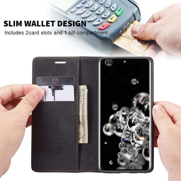 läderfodral för Samsung S22 svart