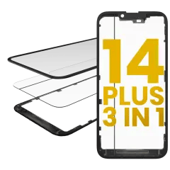 3 i 1 (glas med förmonterad OCA + ram) för iPhone 14 Plus (OCA Master)