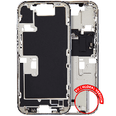 Mellanramshölje med smådelar för iPhone 16 Pro (EU / Global version) (Begagnad OEM-dragning: Klass B) (Vit Titan) vit