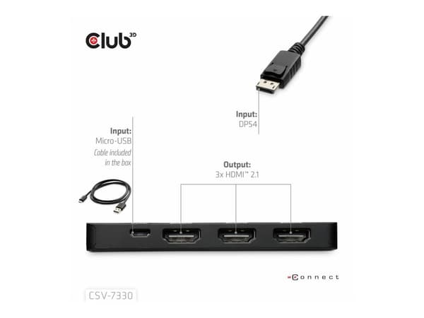 Club 3D Videoadapter 14cm svart svart