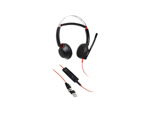 HP Poly Blackwire 5220 Kablet hörlurar svart svart