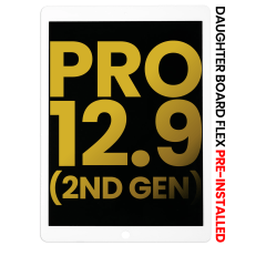 LCD-enhet med digitizer och dotterkort flex förmonterad för iPad Pro 12.9\" 2:a generationen (2017) (renoverad) (vit) vit