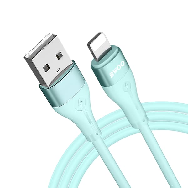 BWOO Minimalistisk Silikon 3A kabel X280L USB-A till Lightning grön grön