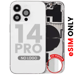 Baksida med smådelar för iPhone 14 Pro (amerikansk version) (Eftermarknad Plus) (Silver)