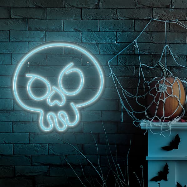 Neon PLEXI LED GRAFFITI SKULL turkos FPNE15 Forever Light