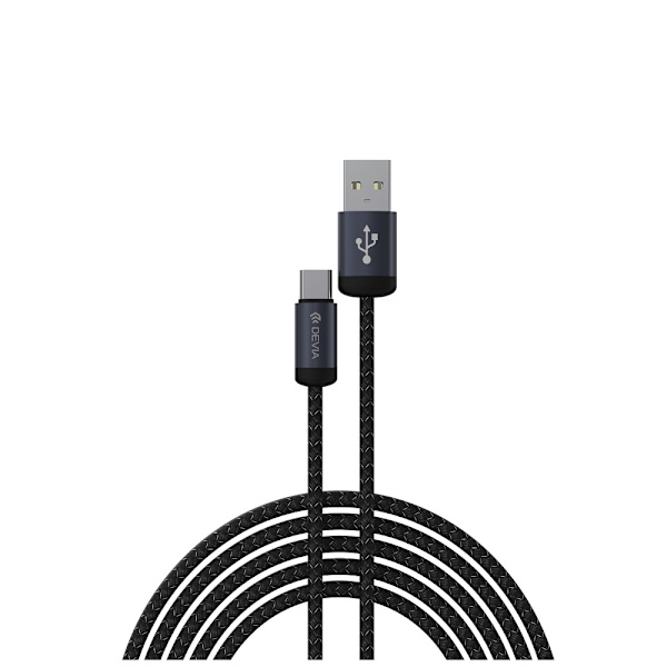 Devia-kabel Gracious EC649 USB - USB-C 1,0 m 2A svart