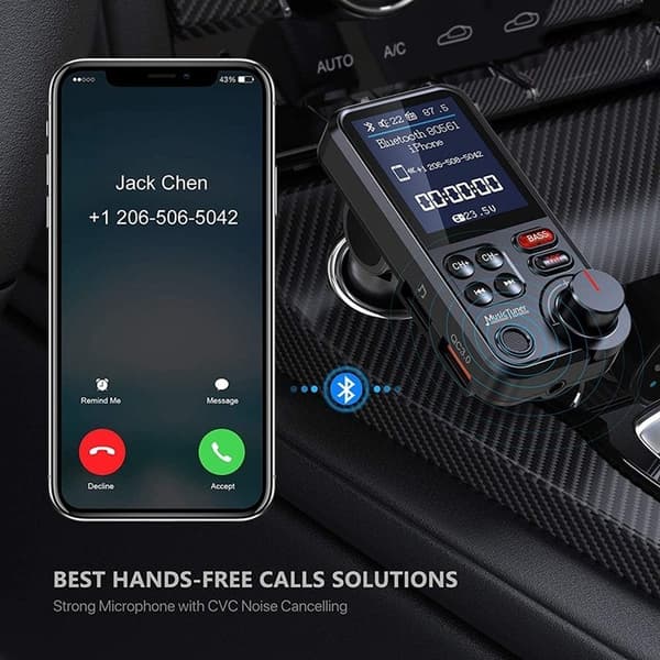 Snabb billaddare Bluetooth 5.0 FM-sändare EQ Mode