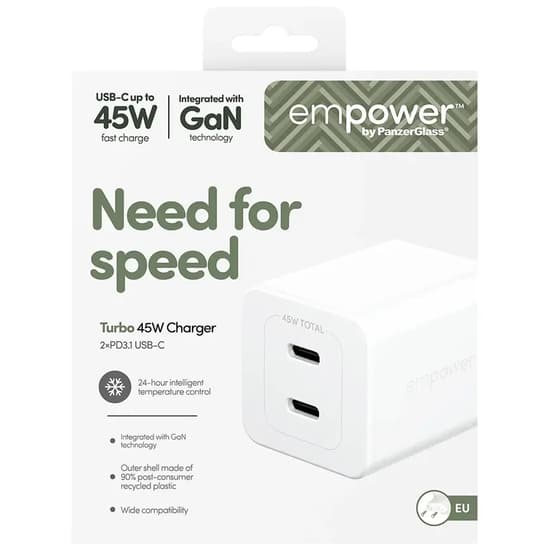 empower by PanzerGlass Turbo 45W GaN Adapter 2xUSB-C