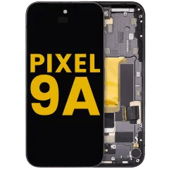 OLED-enhet med ram (med fingeravtryckssensor) för Google Pixel 9A (renoverad) (Obsidian)