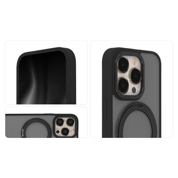 Secure Spinning Mag Case for iPhone 15 Pro Max 6.7\" Black