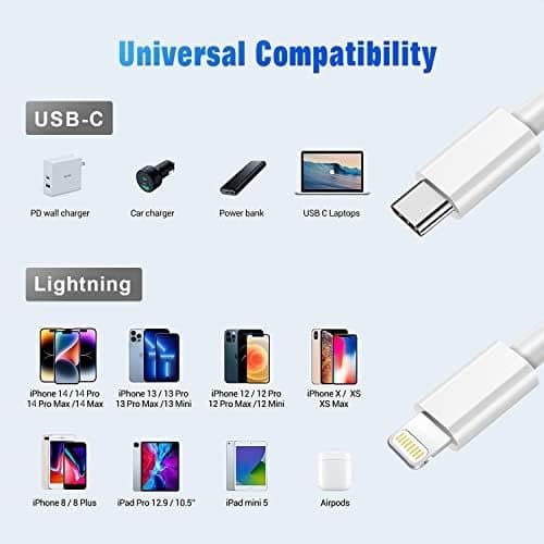 2 st 2 m USB C-Lightning kablar
