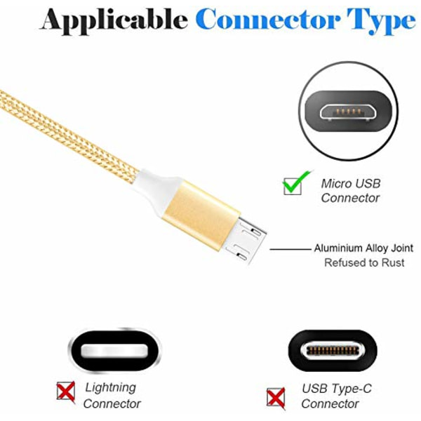 2 st 3m för laddnings kabel(micro-usb) för PS4-kontroll Färgad Kabel