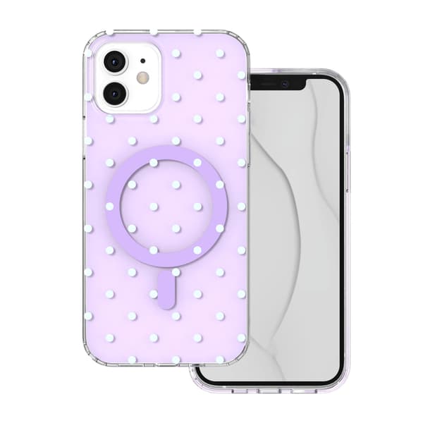 Bubble Dots Mag skal för iPhone 11 lila