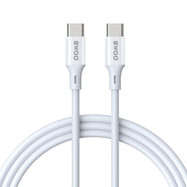 BWOO-kabel USB-C - USB-C 2m 60W ABS + TPE vit